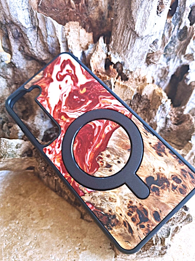 Husa BeWood Lemn Natural si Rasina, MagSafe, Unicat, Samsung S23 Planeta -Marte - 1 | YEO